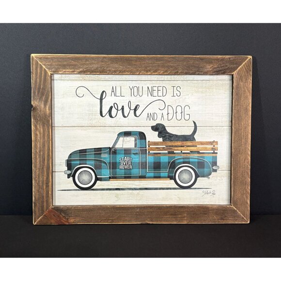 Other - All You Need Is Love And A Dog Wall Art Love and a Dog - Vintage Truck Marla Rae